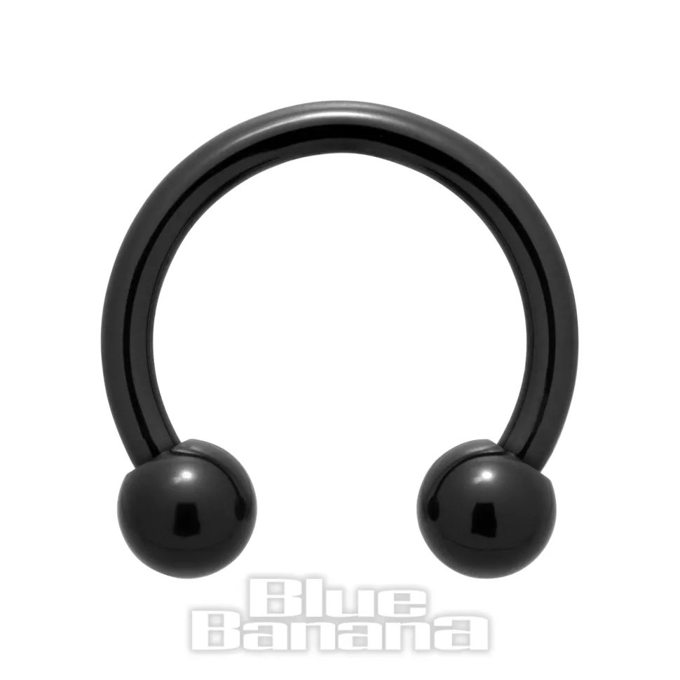 Blue Banana Black Titanium Circular Barbell (Black)