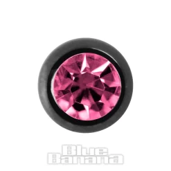 Blue Banana Black Titanium 3mm Jewelled Ball (Rose)