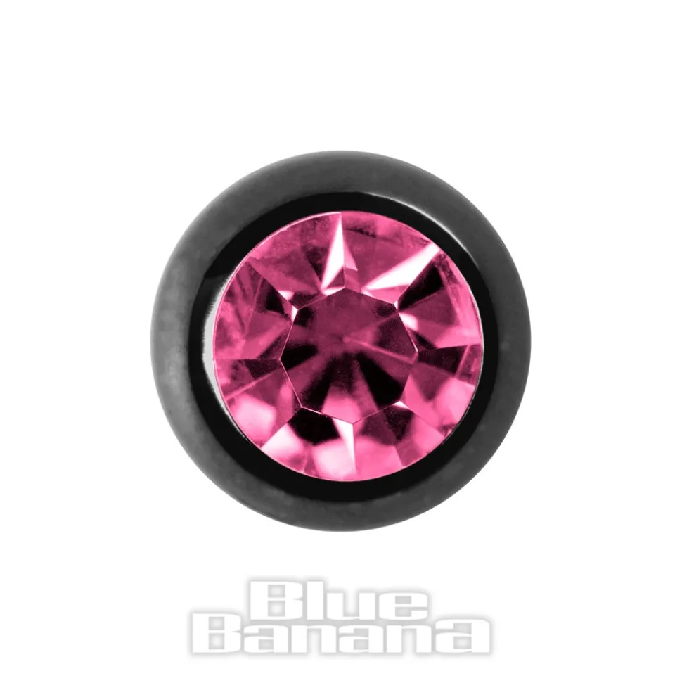 Blue Banana Black Titanium 3mm Jewelled Ball (Rose)