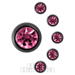 Blue Banana Black Titanium 3mm Jewelled Ball (Rose)