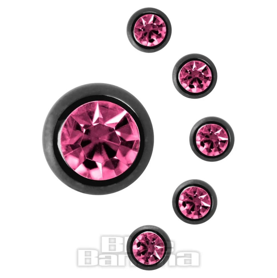 Blue Banana Black Titanium 3mm Jewelled Ball (Rose)
