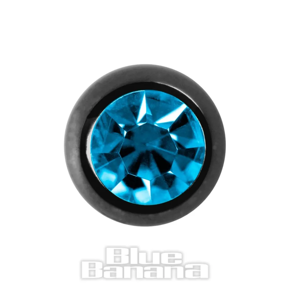 Blue Banana Black Titanium 5mm Jewelled Ball (Zircon)