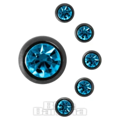 Blue Banana Black Titanium 5mm Jewelled Ball (Zircon)