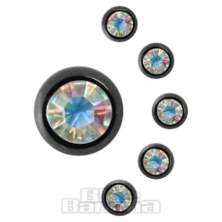 Blue Banana Black Titanium 5mm Jewelled Ball (Aurora Borealis)