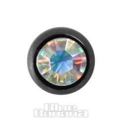 Blue Banana Black Titanium 5mm Jewelled Ball (Aurora Borealis)