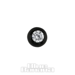 Blue Banana Black Titanium 3mm Jewelled Ball (Crystal)