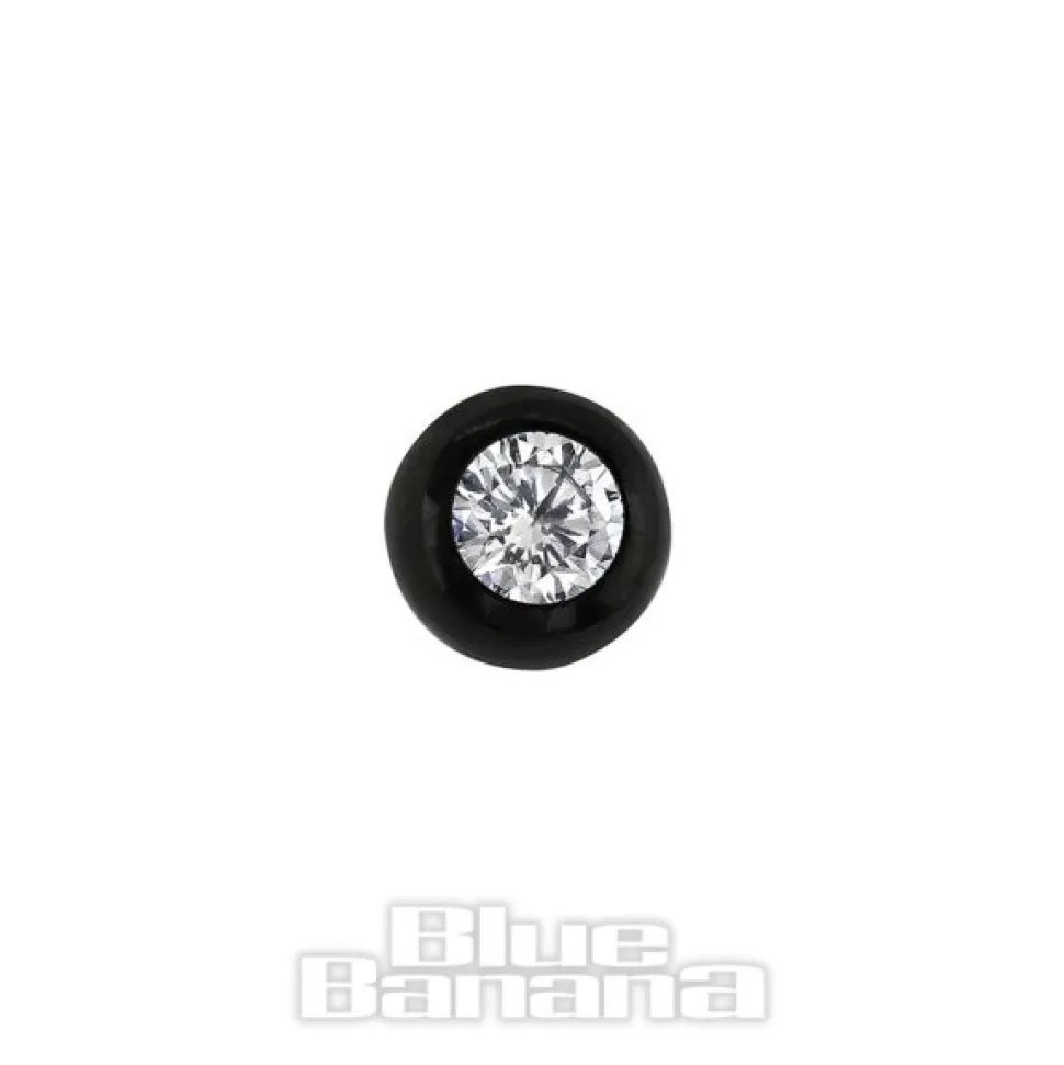 Blue Banana Black Titanium 3mm Jewelled Ball (Crystal)