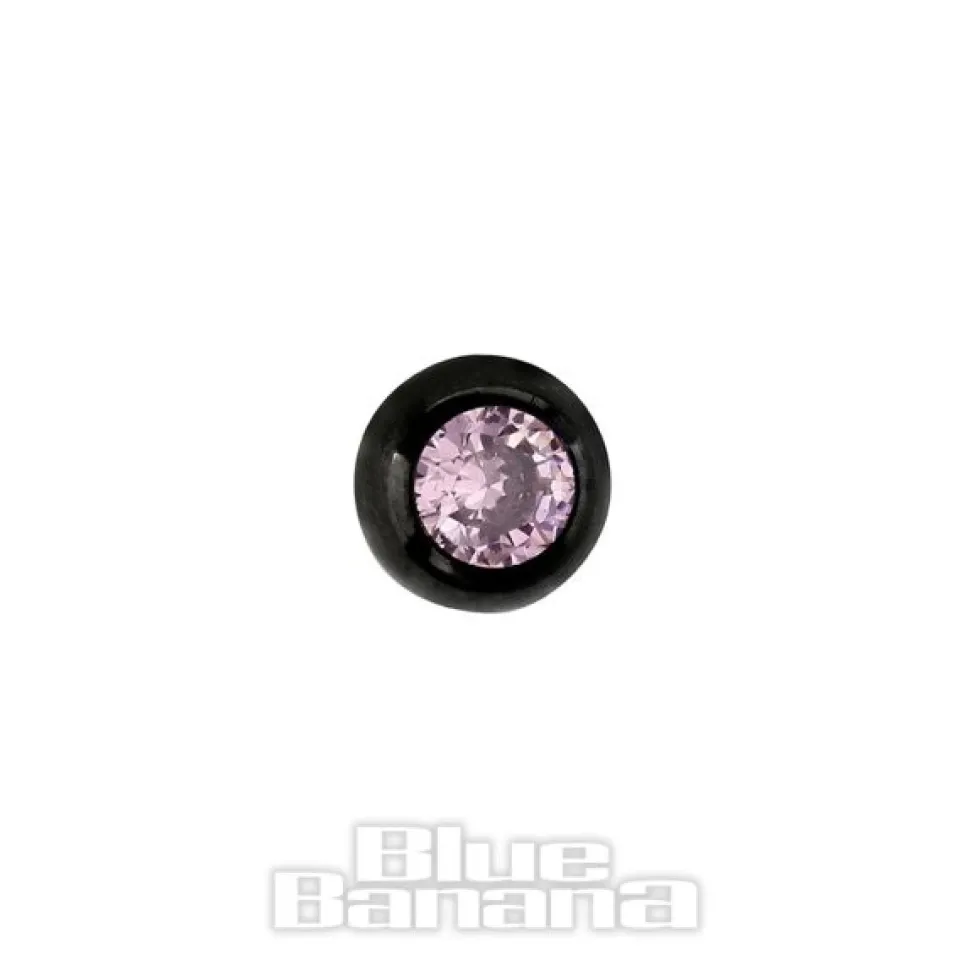 Blue Banana Black Titanium 3mm Jewelled Ball (Rose)