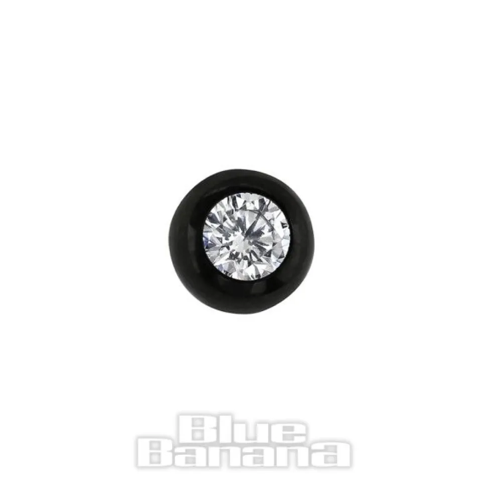 Blue Banana Black Titanium 4mm Jewelled Ball (Crystal)