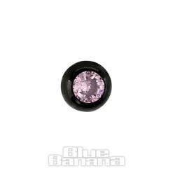 Blue Banana Black Titanium 4mm Jewelled Ball (Rose)