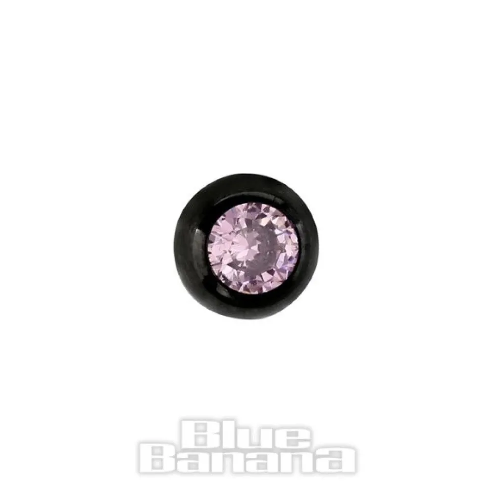 Blue Banana Black Titanium 4mm Jewelled Ball (Rose)