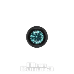 Blue Banana Black Titanium 4mm Internally Threaded Jewelled Ball (Zircon)