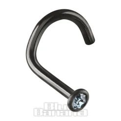 Blue Banana Black Titanium 2.0mm Nose Stud (Aqua)