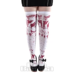 Blue Banana Blood Splatter Hold Ups (White)