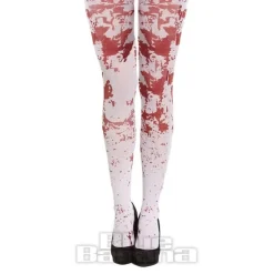 Blue Banana Blood Splatter Tights (White/Red)