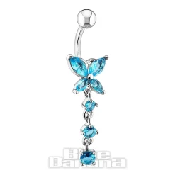Blue Banana Butterfly Navel Bar (Aqua)