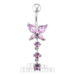 Blue Banana Butterfly Navel Bar (Rose)