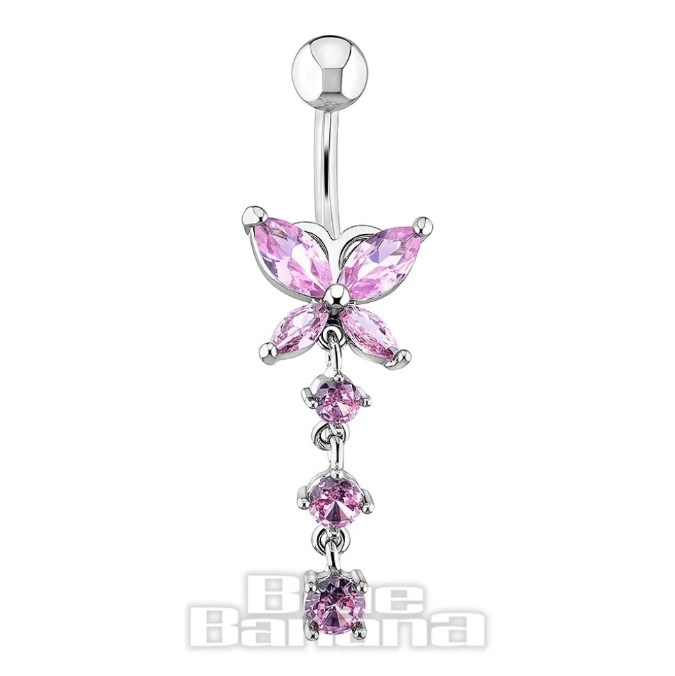 Blue Banana Butterfly Navel Bar (Rose)