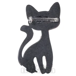 Blue Banana Cat Brooch (Grey)