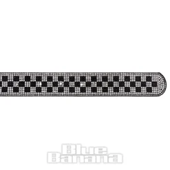 Blue Banana Checkerboard Crystal Belt (Black/White)