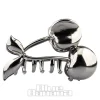 Blue Banana Cherry Hair Clip (Silver)