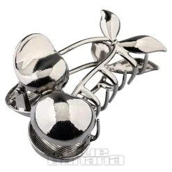 Blue Banana Cherry Hair Clip (Silver)