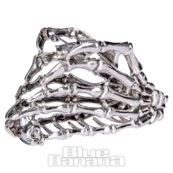 Blue Banana Claw Hand Hair Clip (Silver)