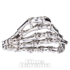 Blue Banana Claw Hand Hair Clip (Silver)