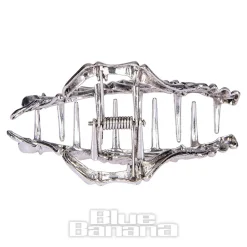 Blue Banana Claw Hand Hair Clip (Silver)