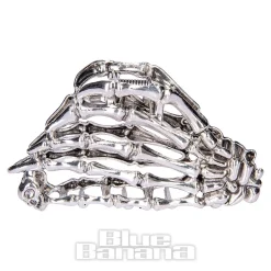 Blue Banana Claw Hand Hair Clip (Silver)