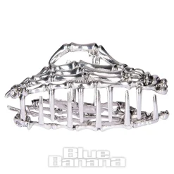Blue Banana Claw Hand Hair Clip (Silver)