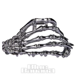 Blue Banana Claw Skeleton Hand Hair Clip (Black)