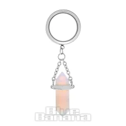 Blue Banana Clear Crystal Surgical Steel Tunnel (Silver)