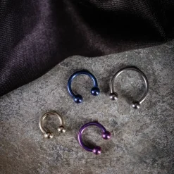 Blue Banana Coloured Titanium 1.6mm Circular Barbell (Purple)