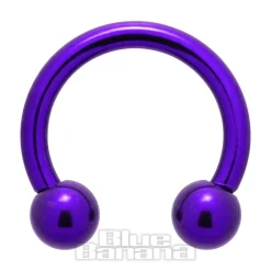 Blue Banana Coloured Titanium 1.6mm Circular Barbell (Purple)