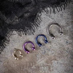 Blue Banana Coloured Titanium 1.6mm Circular Barbell (Purple)