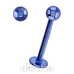 Blue Banana Coloured Titanium 1.2mm Labret (Blue)
