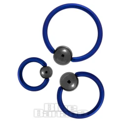 Blue Banana Coloured Titanium 1.6mm BCR (Blue/Black)