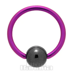 Blue Banana Coloured Titanium 1.2mm BCR (Purple/Black)
