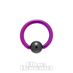 Blue Banana Coloured Titanium 1.6mm BCR (Purple/Black)