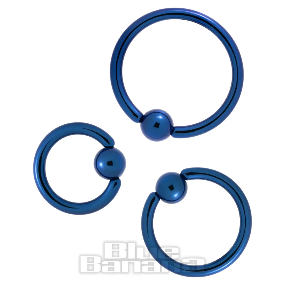 Blue Banana Coloured Titanium BCR (Dark Blue)