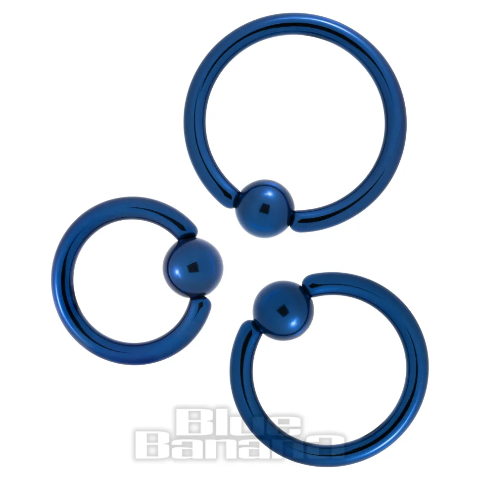 Blue Banana Coloured Titanium BCR (Dark Blue)