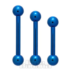 Blue Banana Coloured Titanium 1.6mm Barbell (Blue)