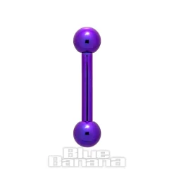 Blue Banana Coloured Titanium 1.6mm Barbell (Purple)