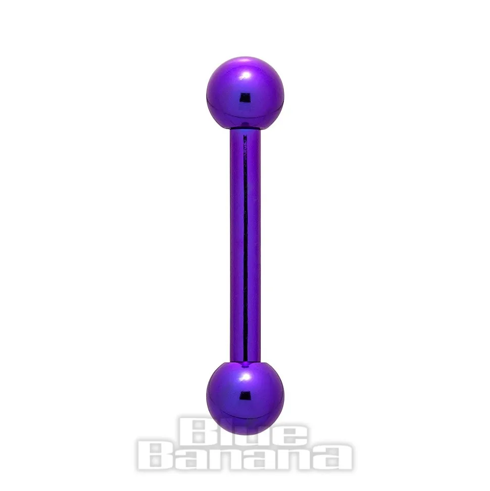 Blue Banana Coloured Titanium 1.6mm Barbell (Purple)