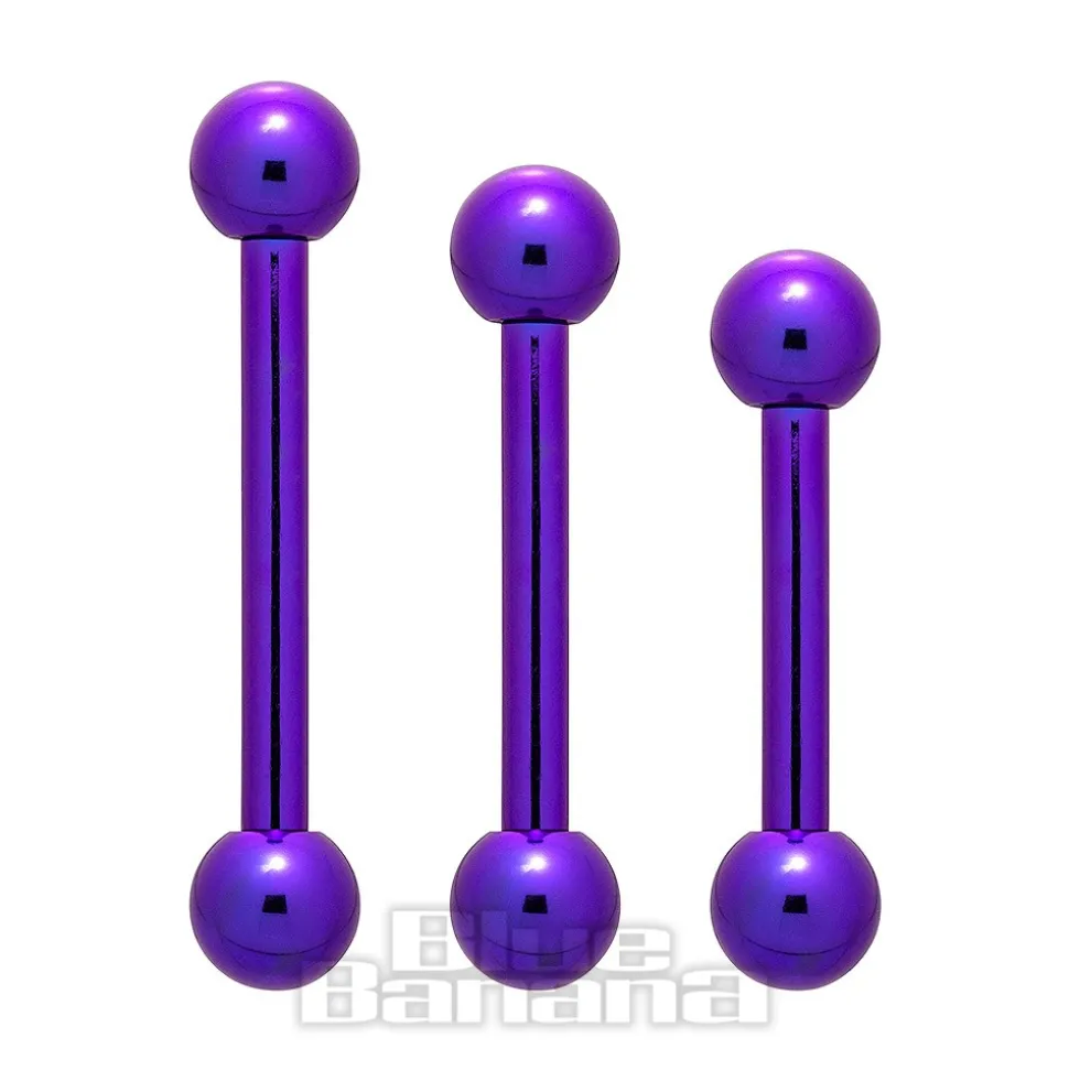 Blue Banana Coloured Titanium 1.6mm Barbell (Purple)