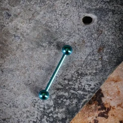 Blue Banana Coloured Titanium 1.6mm Barbell (Turquoise)