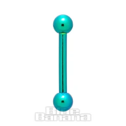 Blue Banana Coloured Titanium 1.6mm Barbell (Turquoise)