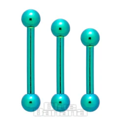 Blue Banana Coloured Titanium 1.6mm Barbell (Turquoise)