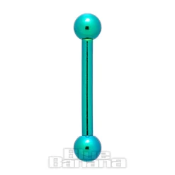 Blue Banana Coloured Titanium 1.6mm Barbell (Turquoise)